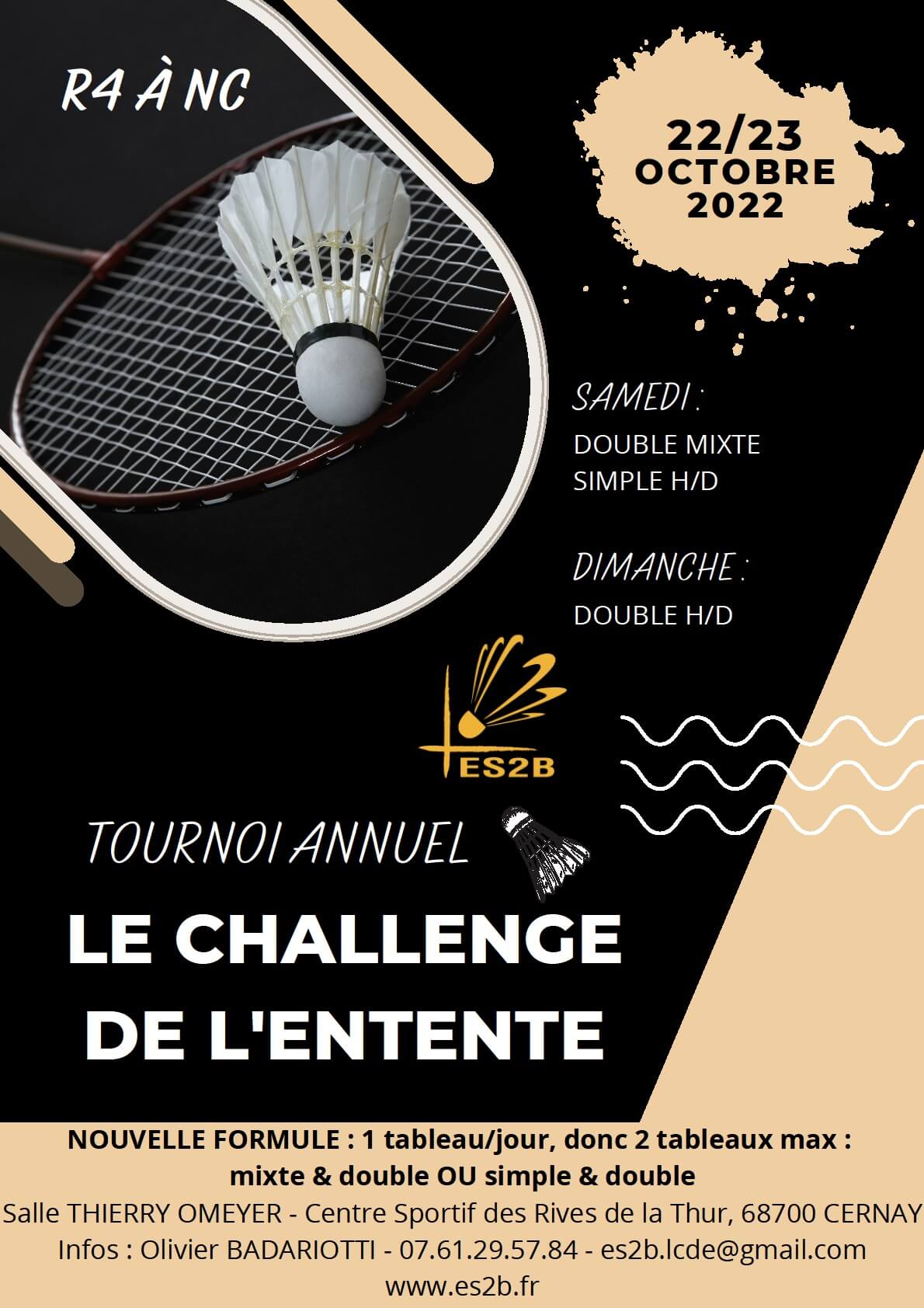 You are currently viewing 22-23 octobre Tournoi du Challenge de l’Entente